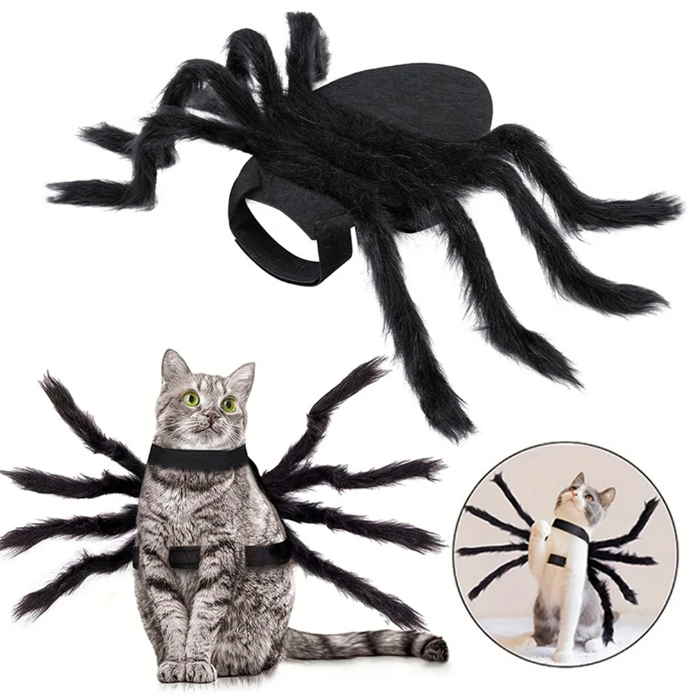 Costume da ragni per cani/gatto simulazione Horror ragni di peluche travestimento-vestito da festa per servizi fotografici