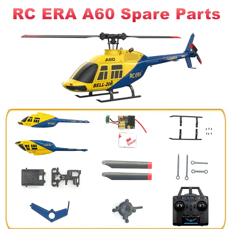Spare Parts List for RC ERA A60 Mini Bell RC Helicopter Accessories Shell Main Blade Motor Gear Servo Light Linkage Receiver etc
