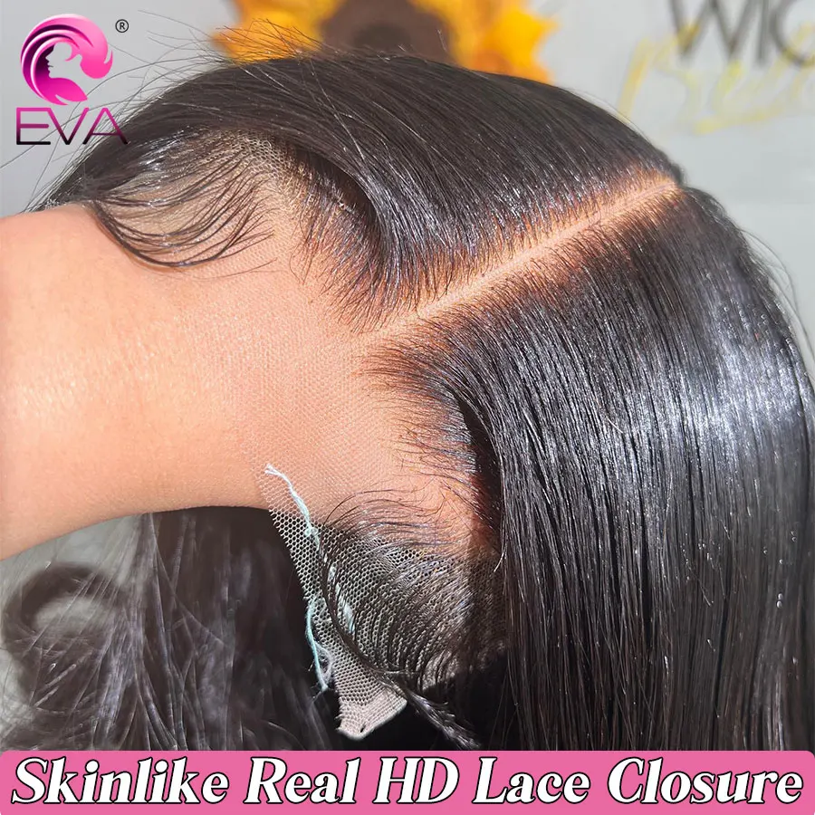Eva Hair 5x5/6x6 HD Lace Closure Free Part Human Hair Closure 13x4/13x6 HD Lace Frontal Only Invisible HD Lace Pre Plucked Hair