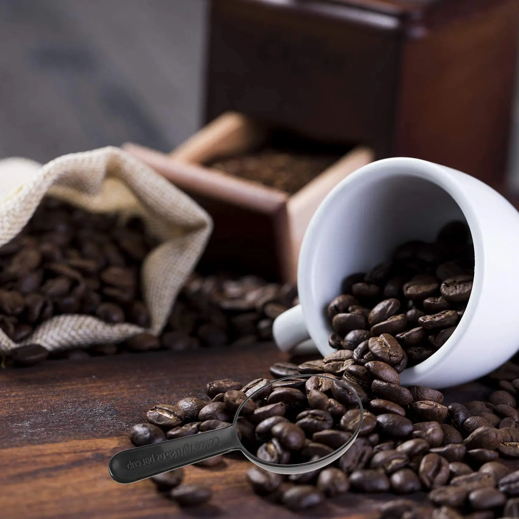 ABXF-40 個コーヒー計量スプーンプラスチック計量大さじコーヒー、紅茶、ミルクパウダースプーン用 (7G/0.25オンス/ブラック)