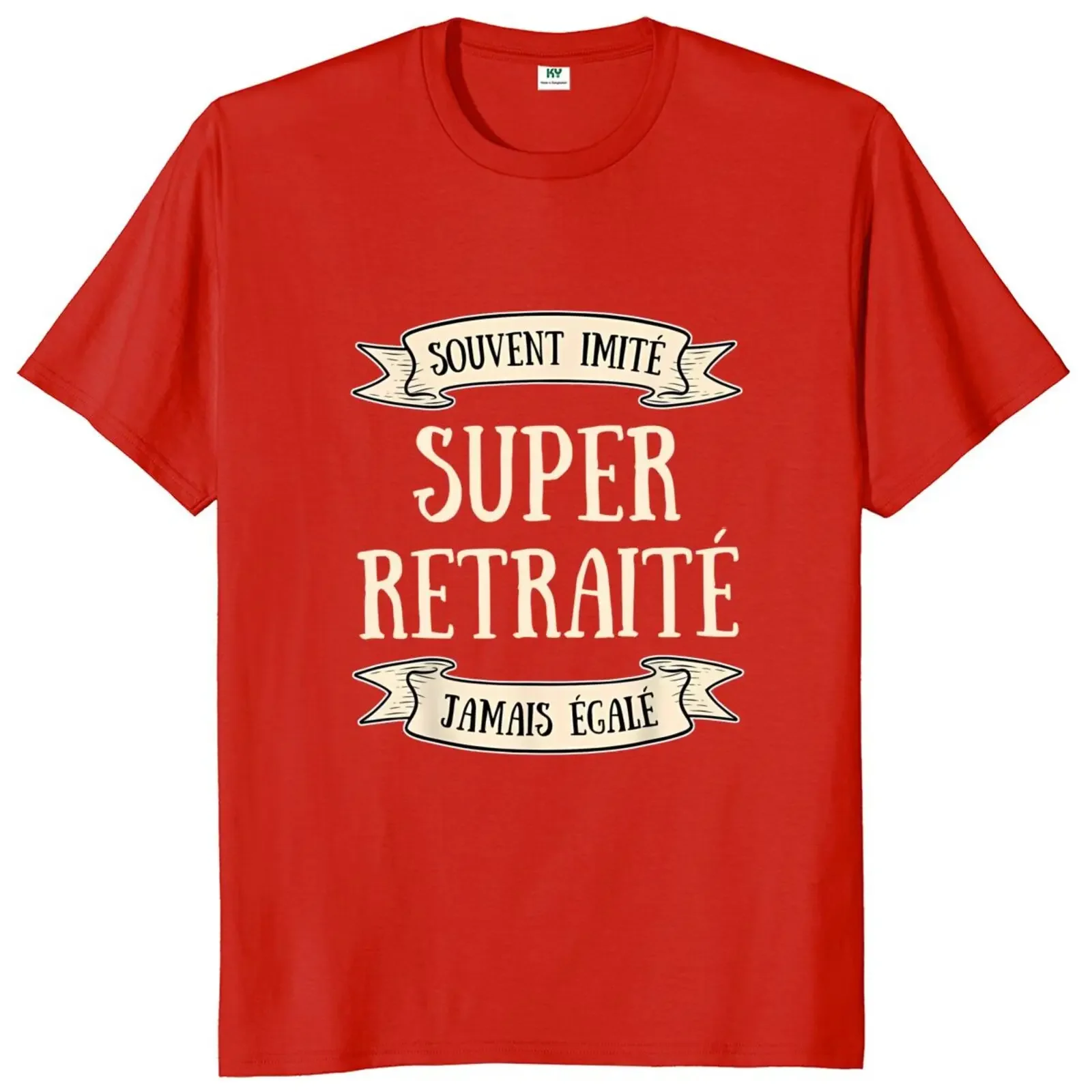 Retired Man T Shirt Funny French Text Humor Retirement Dad Father Gift Tee Tops Casual 100% Cototn Unisex O-neck EU Size T-shirt image 5