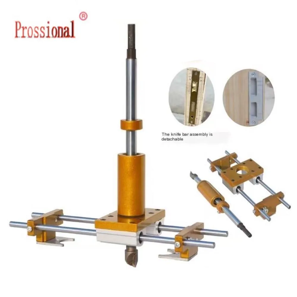 Multifunctional Wooden Door Lock Hole Opener Kit Lock Mortiser Slotter Jig Key Hole Drilling Guide Installation  Hole Locator
