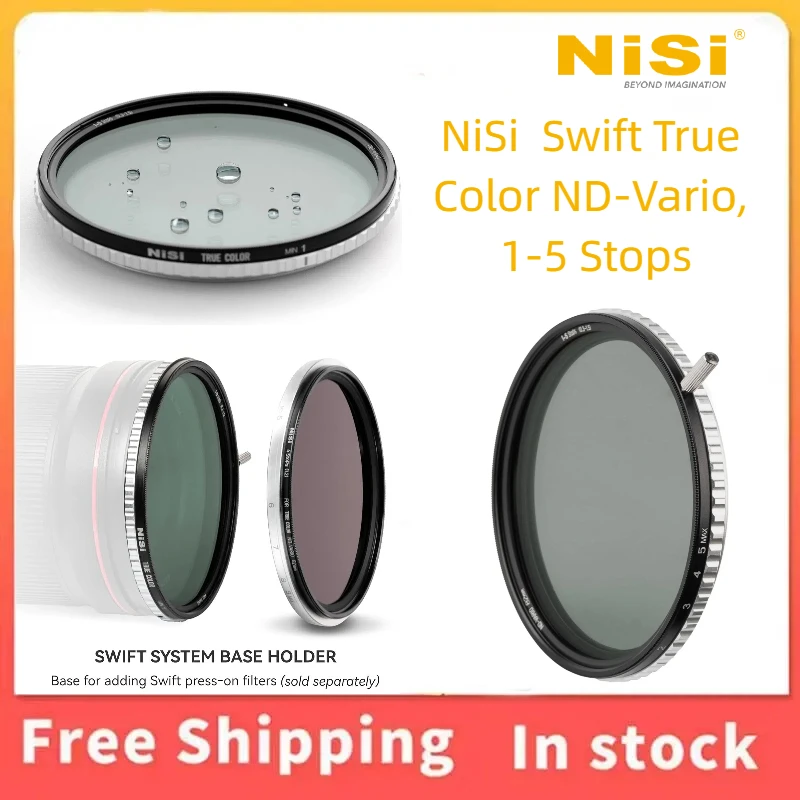 NiSi Swift True Color Variable ND Filter 1-5 Stops ND0.3-ND1.5 No X Effect 20 Layer Nano Coating Camera Lens VND Filter
