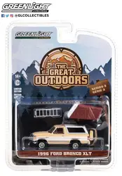 GreenLight 1/64 1996 Ford Mustang XLT Oxford white band camping tent Collector Metal Diecast Model Race Car Kids Toys Gift