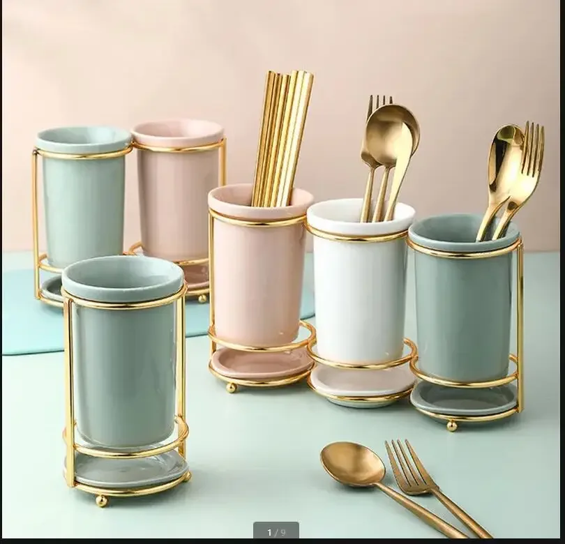 

Ceramic Chopsticks Holder Chopsticks Rack Drain Rack Tableware Storage Container Chopstick Cage Fork Spoon Cutlery Organizer