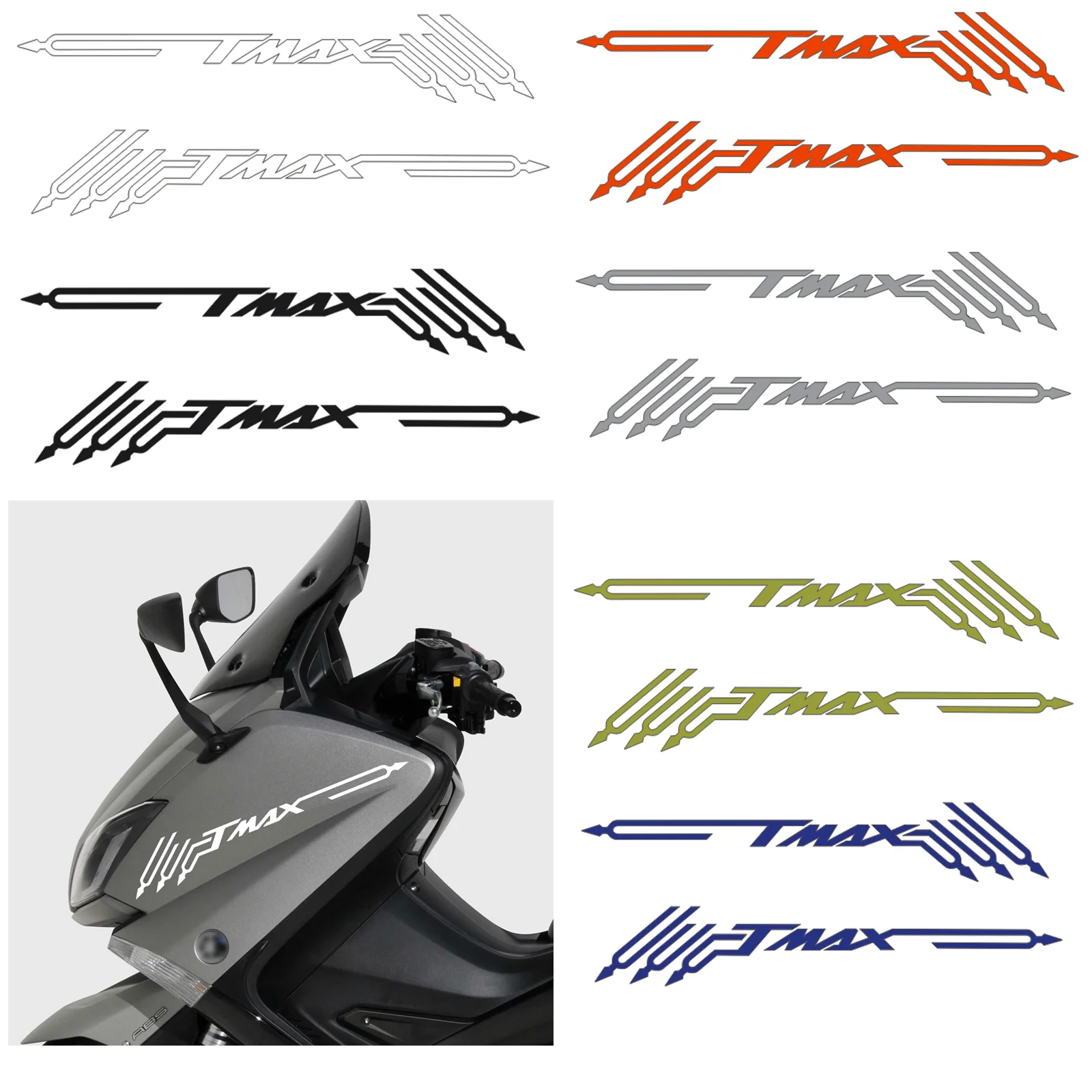 

Motorcycle TMAX Scooter Front Fairing Shield Stickers Die Cut Decals For YAMAHA T MAX 2001-2021 Letters