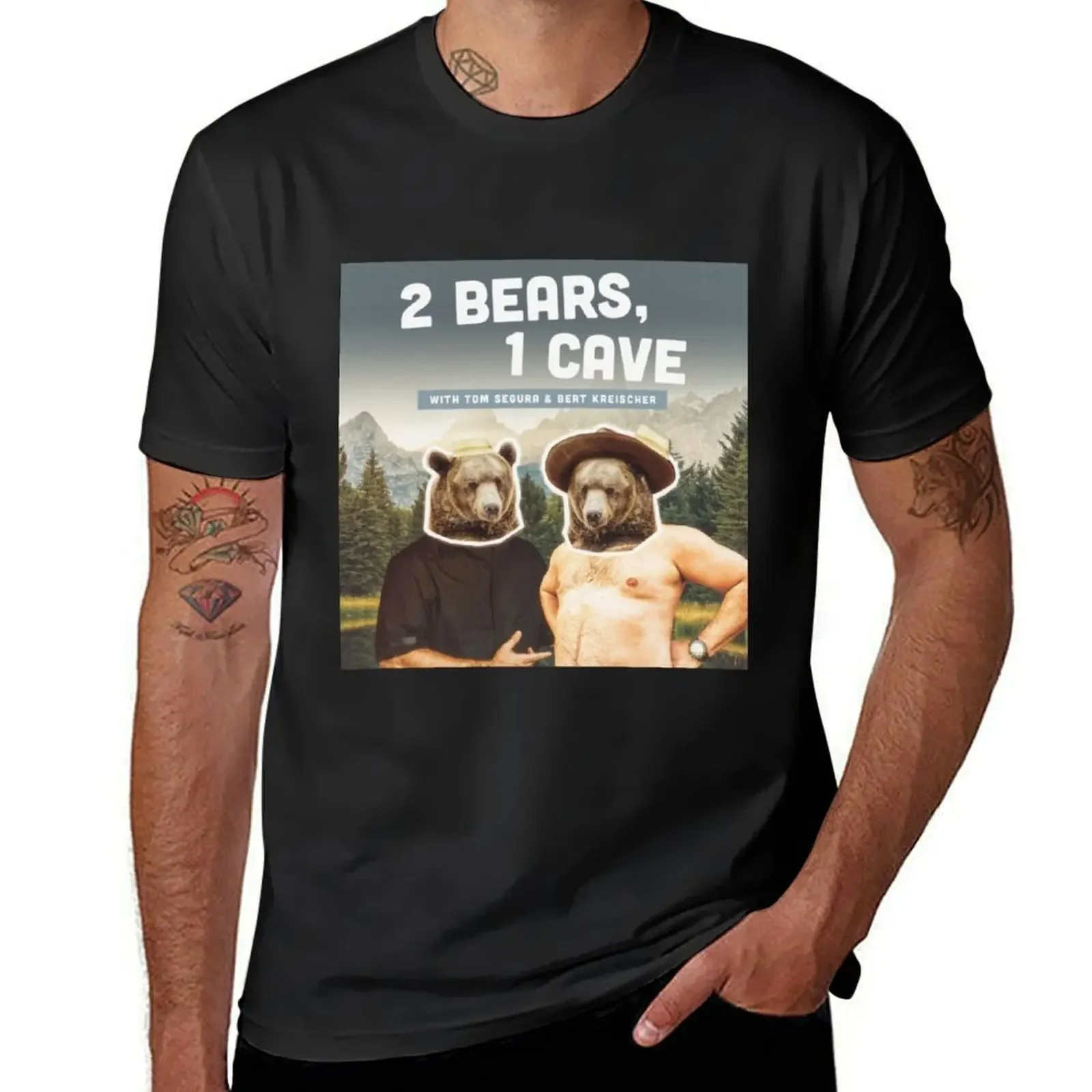 

2 BEARS, 1 CAVE PODCAST T-Shirt sports fans clothes T-shirt men