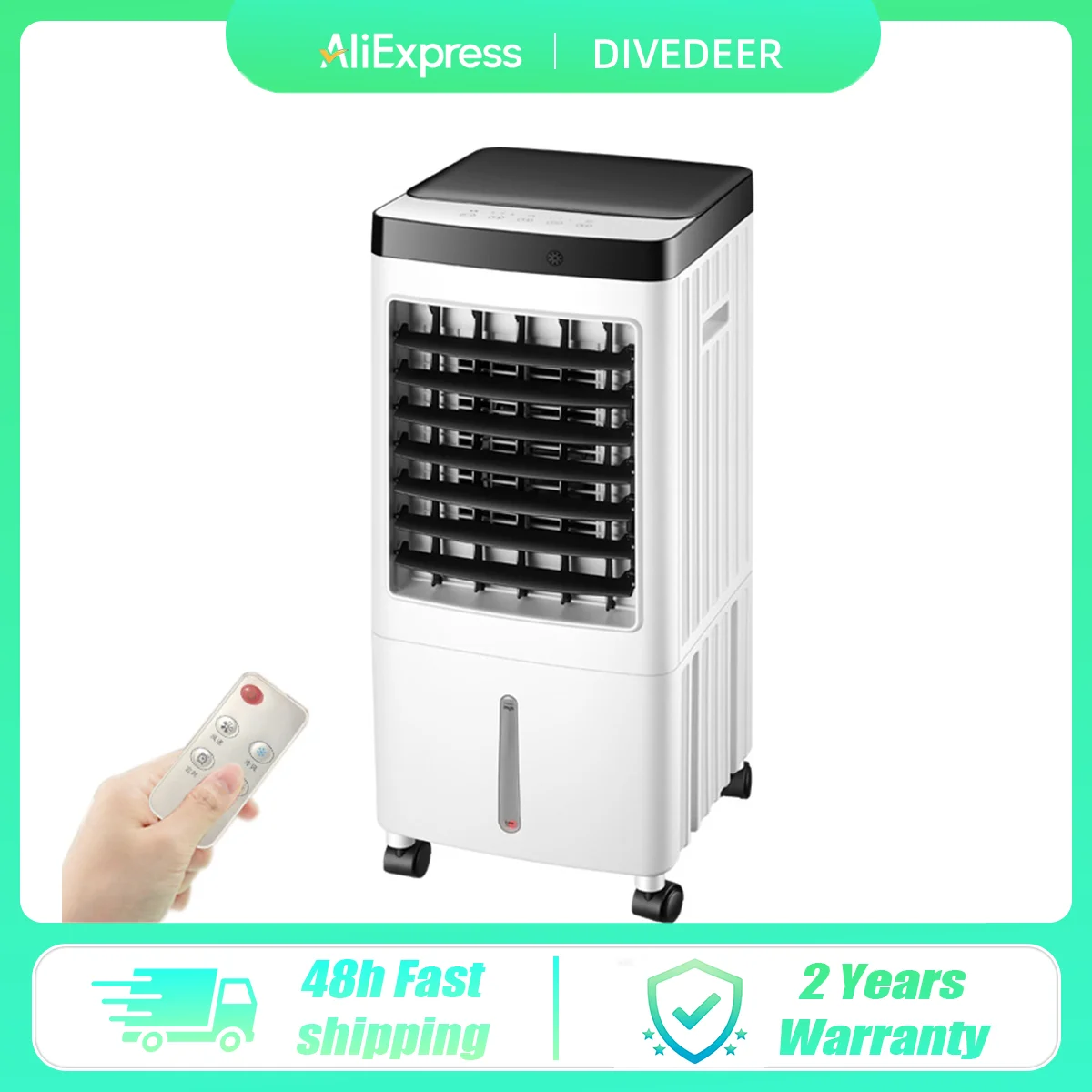 

DIVEDEER Air Conditioning Fan Large Wind Powerful Cooling Mobile Chiller can be remotely timed central Air Conditioning 220V 10L