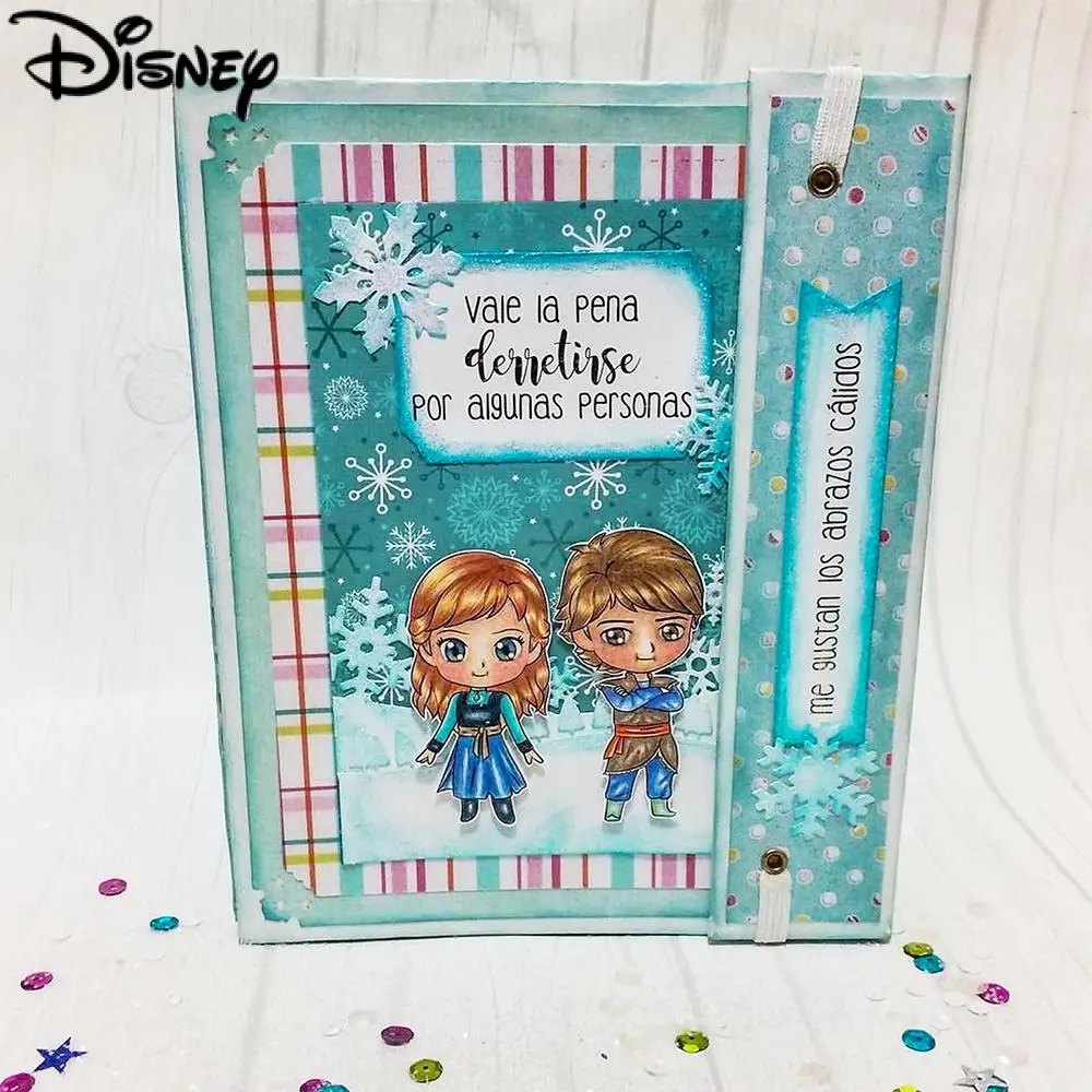 Disney Frozen Clear Stamps and Dies Anna Elsa Princess Sven Olaf Stamp DIY Scrapbooking Paper Crafts Seals for Decoration