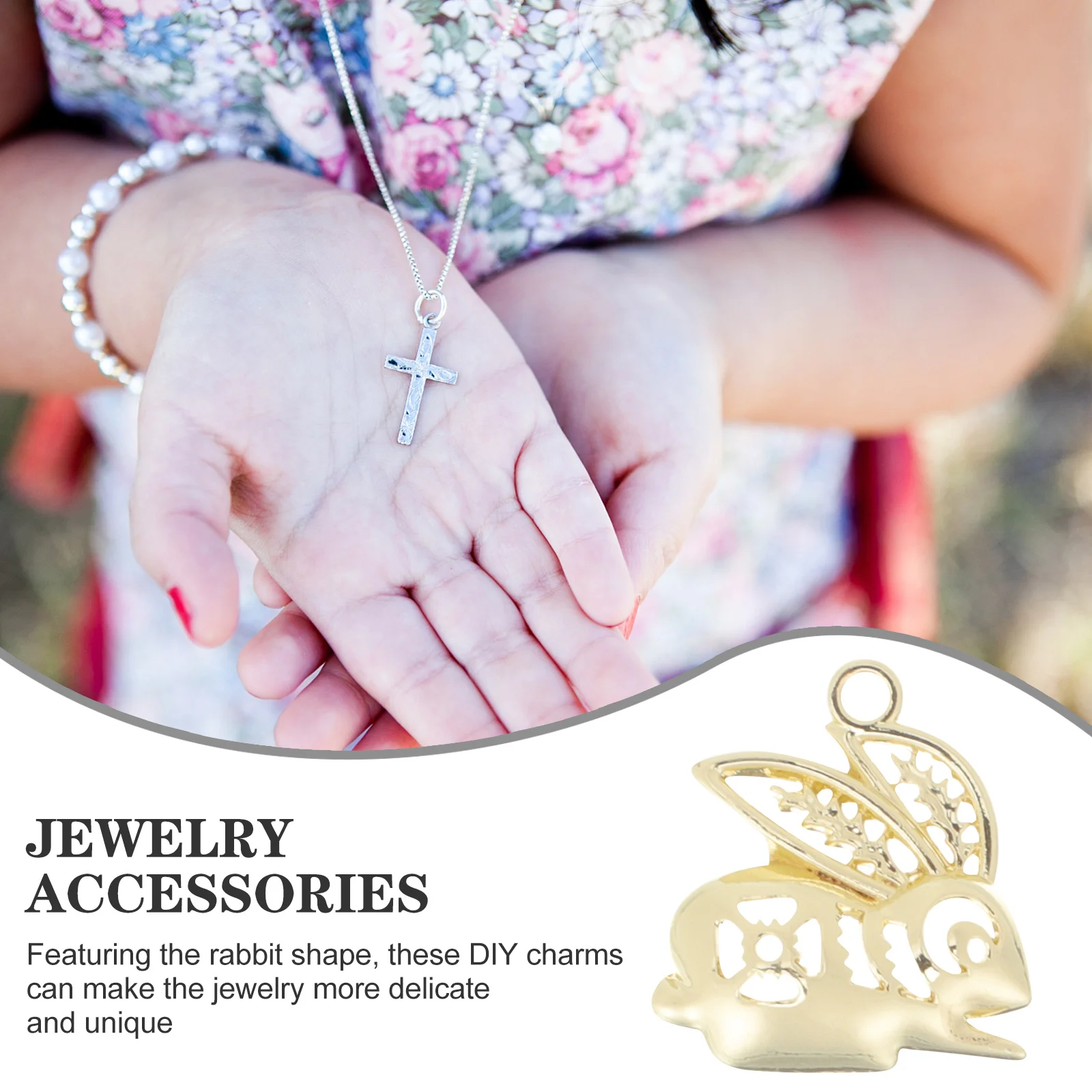 10Pcs Car Keychain Rabbit Charms Alloy DIY Jewelry Pendants Bracelet Necklace Accessories Alloy Rabbit Charms Necklace Charm