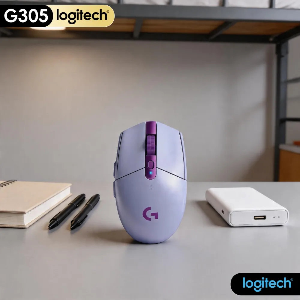 Logitech G305 LIGHTSPEED Durable Game Mouse HERO 12000 DPI 6 Programmable Buttons 250H Battery Suitable PC Mac Setup