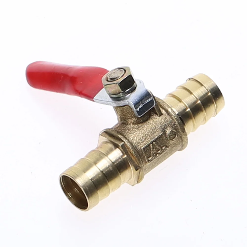 6mm-12mm Hose Barb Inline Brass Water Oil Air Gas Fuel Line Shutoff Ball Valve Pipe Fittings