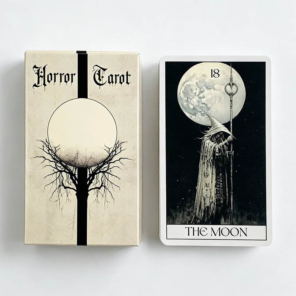 Mystery Horror Tarot Deck 78 Card Set For Divination, Power Exploration and Psychic Insight | Halloween and Christmas Gifts