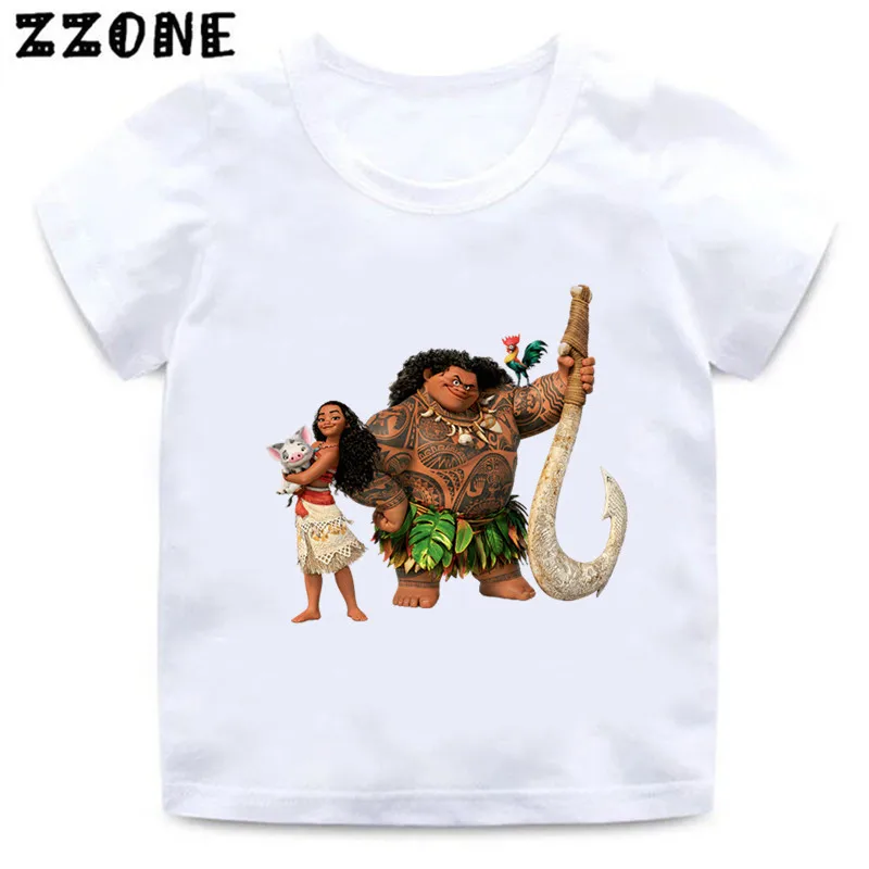 Hot Sale Moana Ocean Romance Princess Print Cartoon Kids T-Shirts Girls Clothes Baby Boys T shirt Summer Children Tops,ooo5543