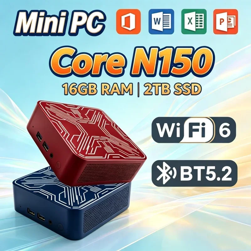 Keen Intel N150 Mini PC Multiple Configurations WiFi6 Triple 4K Silent Desktop for Home Office Media Editing