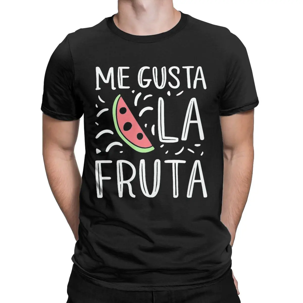 Me Gusta La Fruta Spain Spanish Espana Men's T Shirt I like Fruit Tees Short Sleeve Crewneck T-Shirt Cotton Big Size Clothing