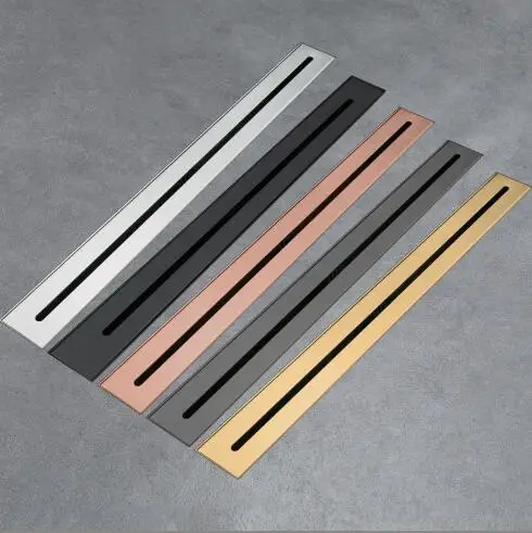 

DUTRIEUX Stainless Steel Shower Drain Cover Rectangle Shower Grate Sink Invisible Long Linear Floor Drain