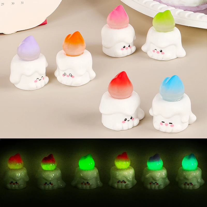 Cartoon Cute Luminous Candle Baby Desk Decoration Miniature Statue Kawaii DIY Home Decoration Accessories Car Ornaments Gifts