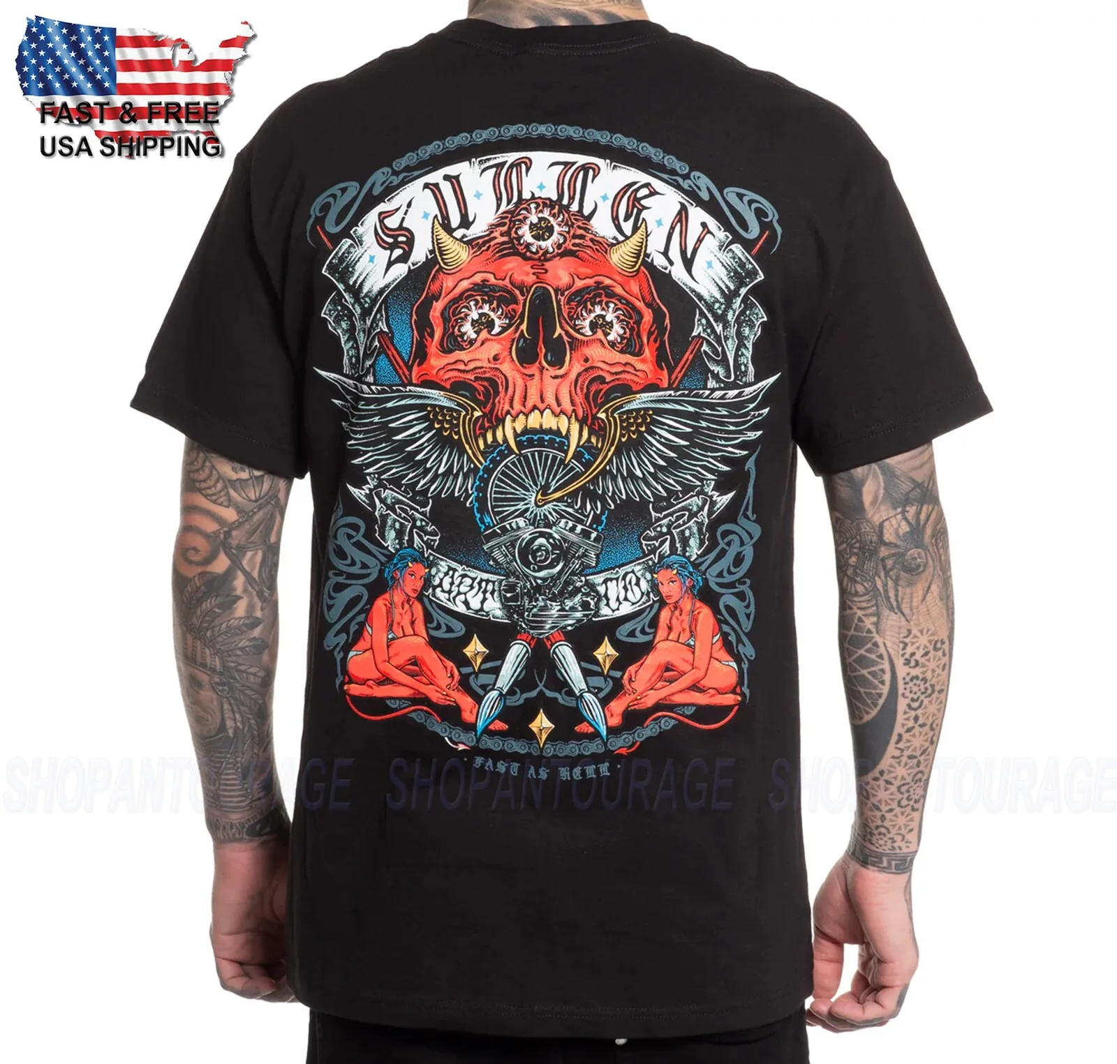 

Мужская футболка с коротким рукавом Sullen Art Collective Fast As Hell Standard SCM6461