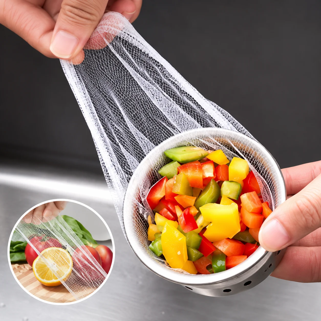 Disposable Sink Filter Mesh Bag Sink Strainer Drains Hole Anti-blocking Garbage Net Bags Kitchen Food Waste Collecting Filter