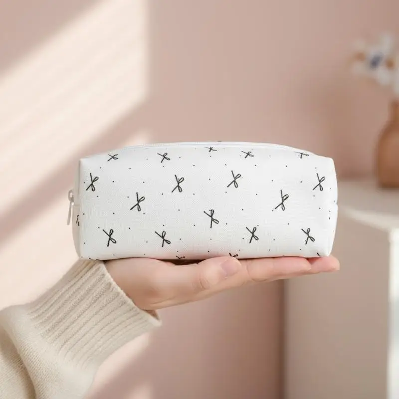 Ästhetisches Polka-Dot-Federmäppchen mit großer Kapazität und weicher Oberfläche für Studenten, Schule, Arbeit und Reisen – Detail 2
