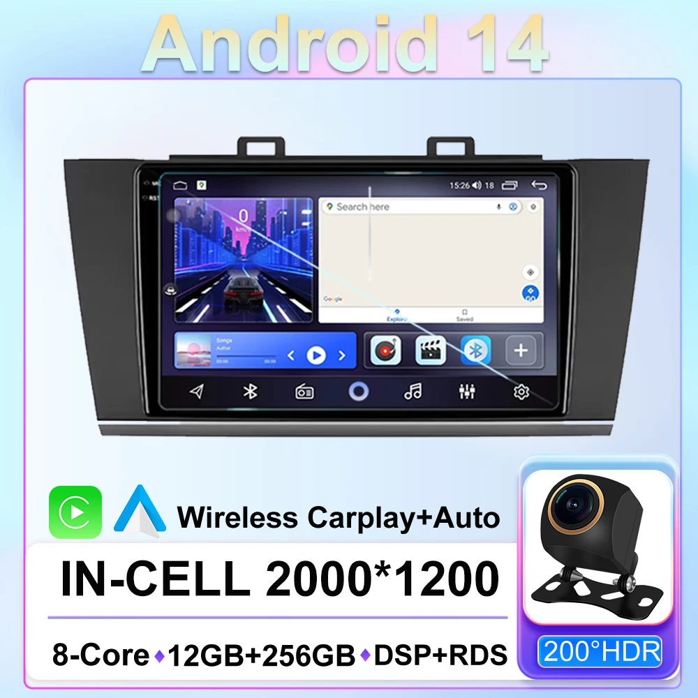 

Carplay For Subaru Outback 5 Legacy 2014-2017 Auto Radio Android 14 Multimedia 2 Din Navigation DISC Video Player Stereo Gps 5G