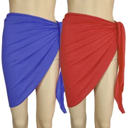 Women Beach Skirts Swimwear Summer Solid Bikini Cover Ups Shorts Pareo Wraps Sarong Skirt Swimsuit Beachwear Half Wrapped Skirt