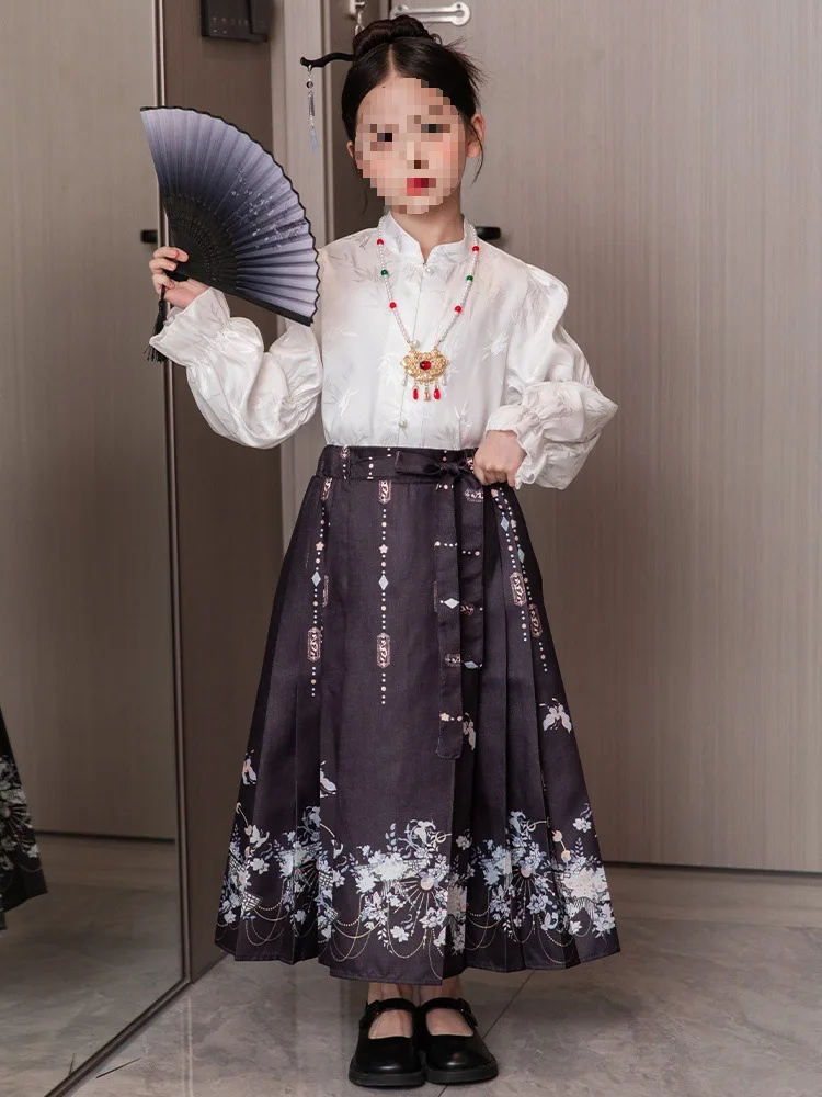 Vest Girls' Ancient Big 'S Suit Children'S Hanfu2024New Western Spring And Autumn Chinese Style Skirt