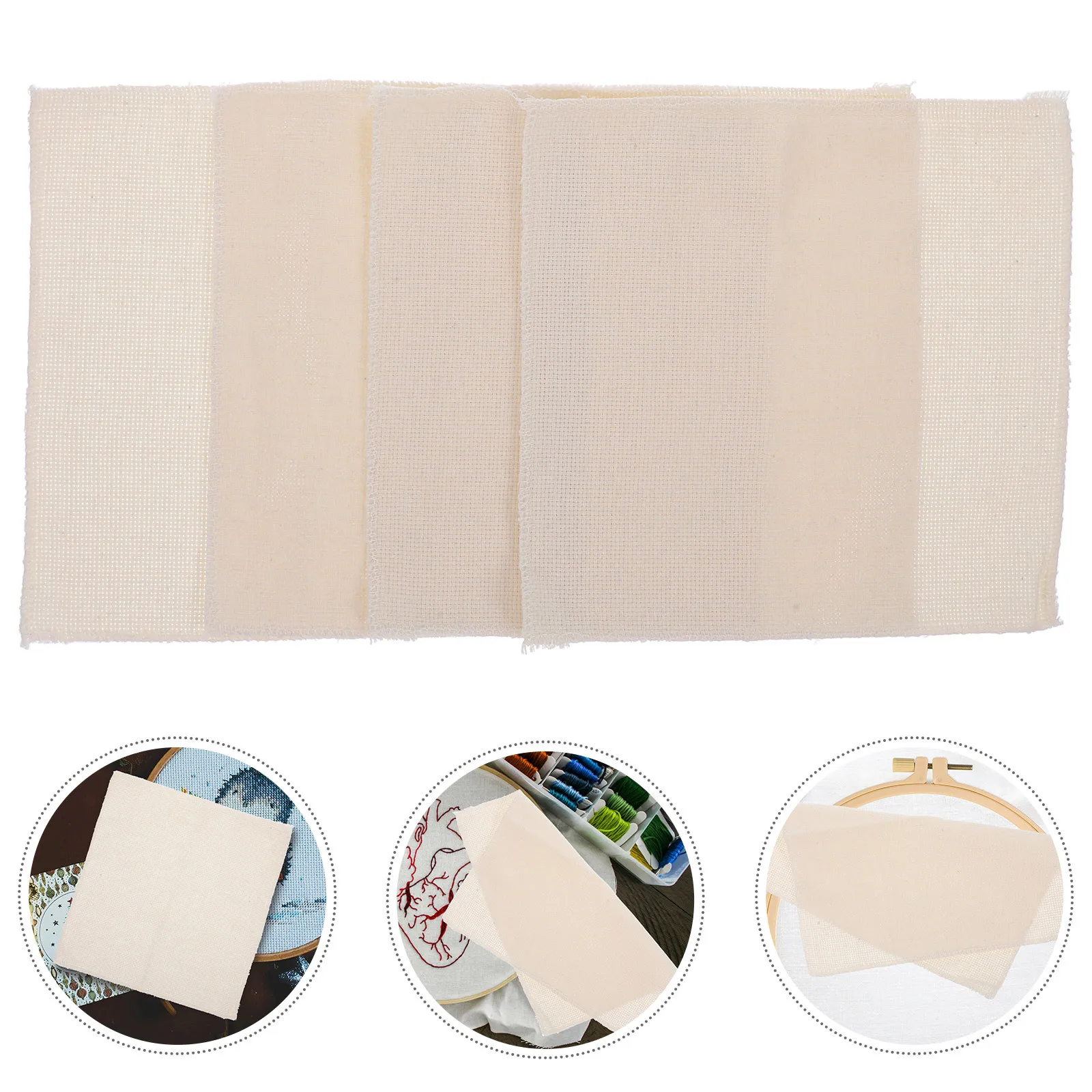 

4Pcs Embroidery Linen Cloth Punch Needle Fabric for DIY Rug Crafting Sewing Gridding Fabric Needlework Supplies