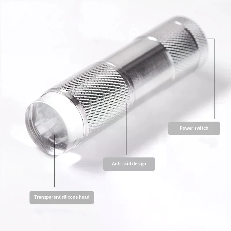 Nail Lamp Mini UV Portable Silicone LED Lamp Nail Flashlight Nail Stamper Quick Dry Lamp Silicone Handheld LED Manicure Lamp