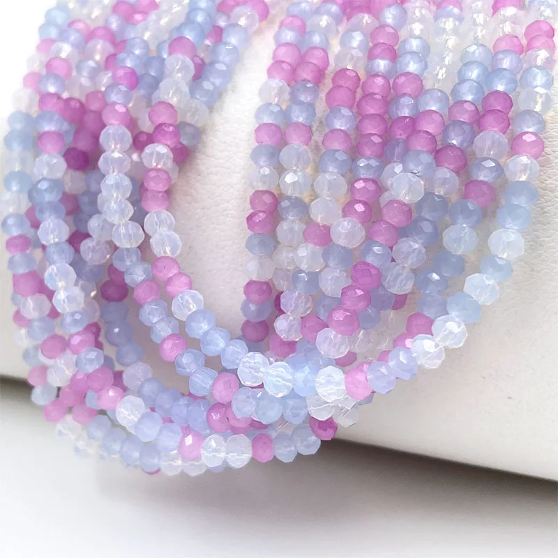 Rondelle 2mm Crystal Beads for Jewelry Making Faceted Flat Round Glass Loose Spacer Beads Bracelets Necklace DIY #6334