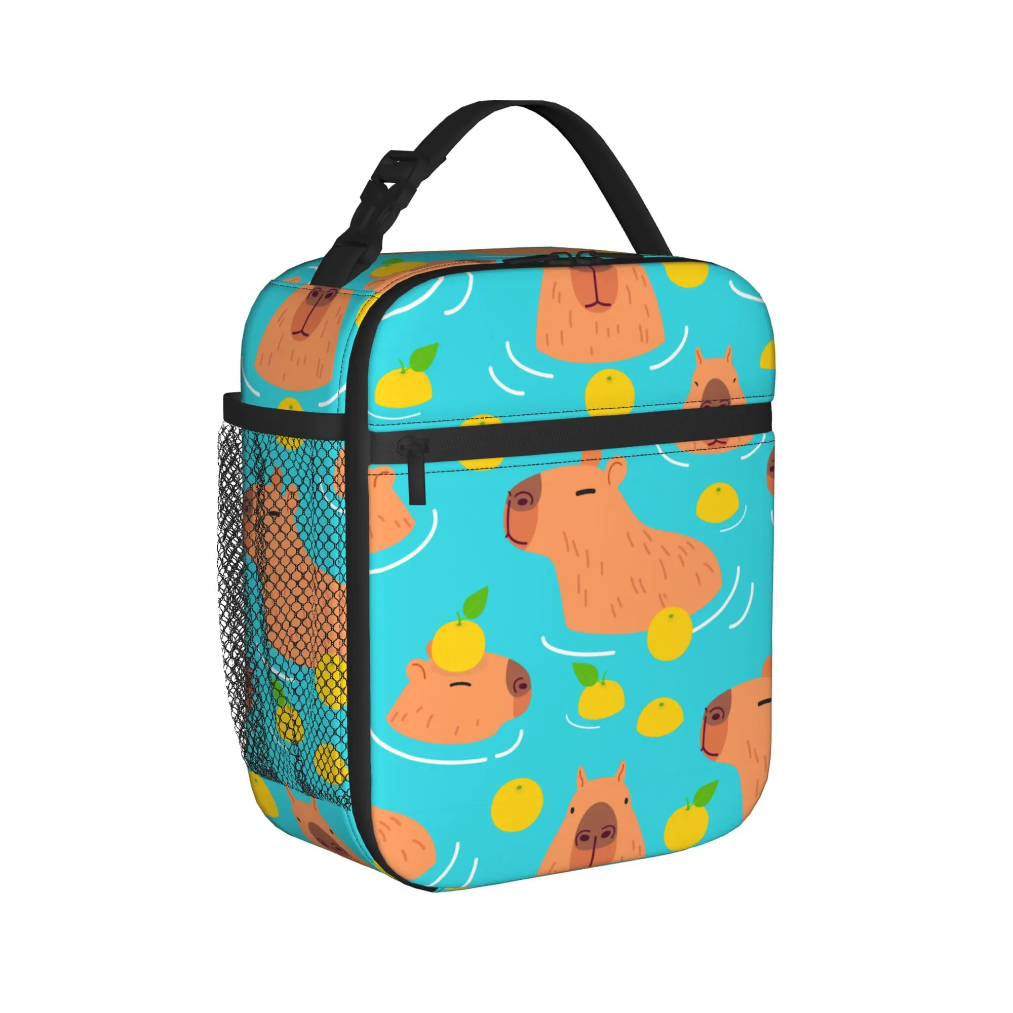 Capybara Cartoon Thermal Insulated Lunch Bags for Work  Portable Bento Box Cooler Thermal Lunch Boxes