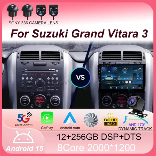 Android 15 para Suzuki Grand Vitara 3 2005 - 2015 Radio de coche reproductor de vídeo Multimedia navegación estéreo GPS No 2din 2 din dvd