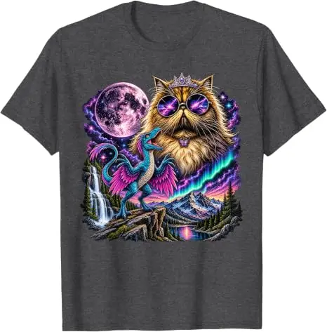 Das ist eine Skandalöse Sache Lustiges Prinzessinnen-Katzen-Dinosaurier-Donut-Meme-T-Shirt Y2k Katzenliebhaber Neuheitsgeschenk Niedliches Kätzchen-Grafik-Bekleidungs-T-Shirt – Detail 13