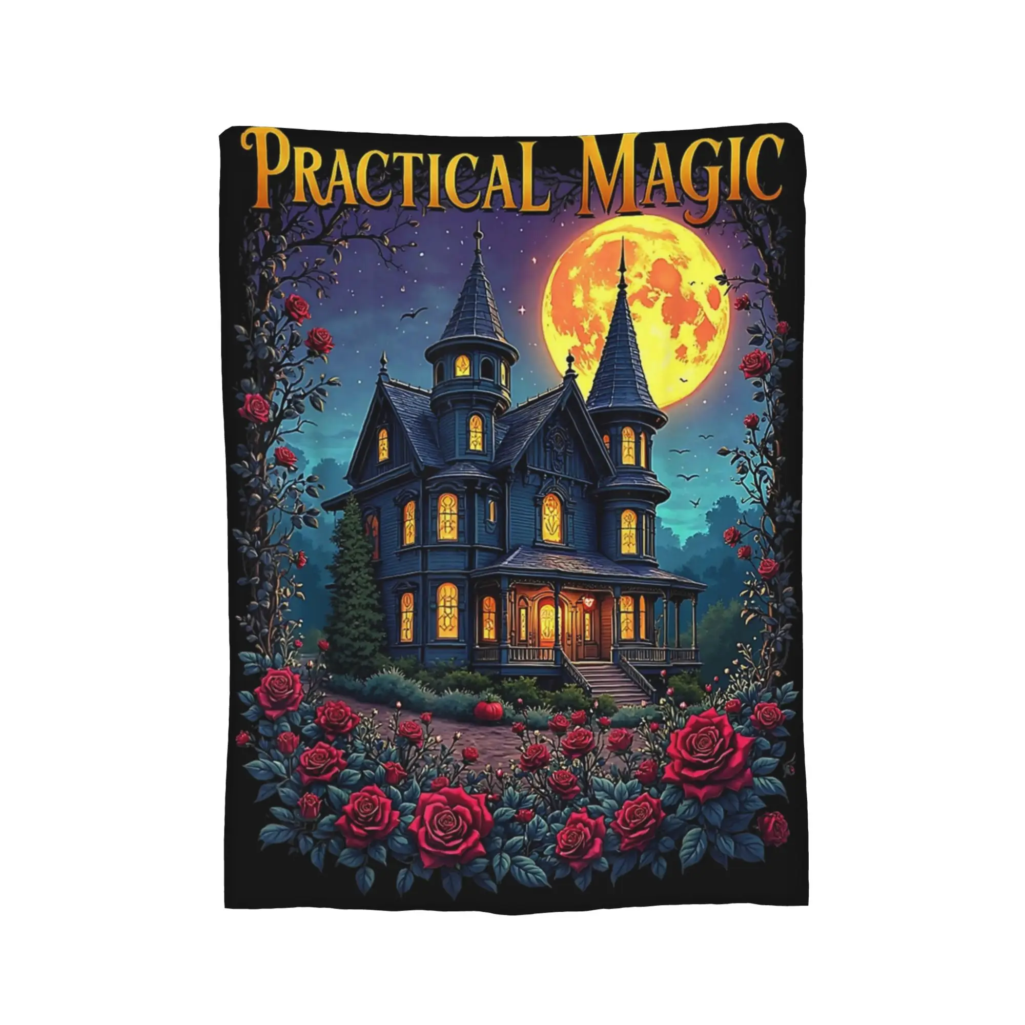 Practical Magic Witchy Halloween Love Vintage Witch Magic Blankets  Flannel Warm Throw Blankets for Bedding Lounge Textile Decor