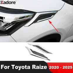 For Toyota Raize/For Perodua Ativa 2020-2025 Chrome Car Front Head Light Lamp Eyebrow Cover Trim Headlight Strip Accessories