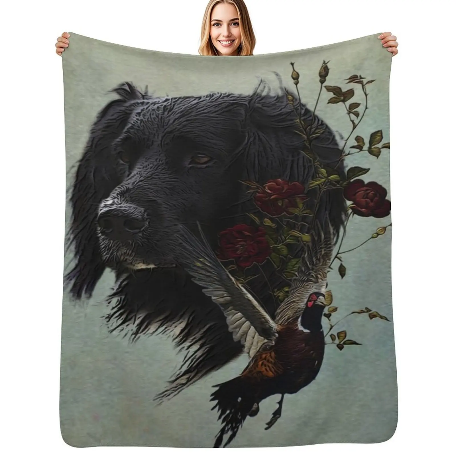 

Large Munsterlander with pheasant Throw Blanket Soft Beds Custom Moving Blankets For Baby Blankets