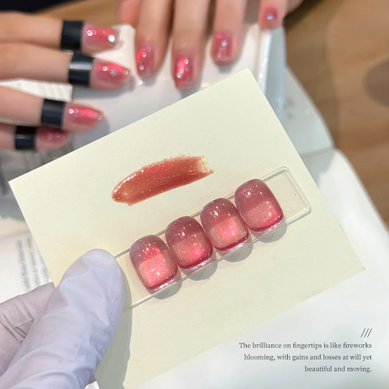 1pcs TC Pure Desire Strawberry Gummy Cat Eye Gel Nail Polish 2026 New Whitening Glitter Pink Diamond Cat Eye Gel Nail Art