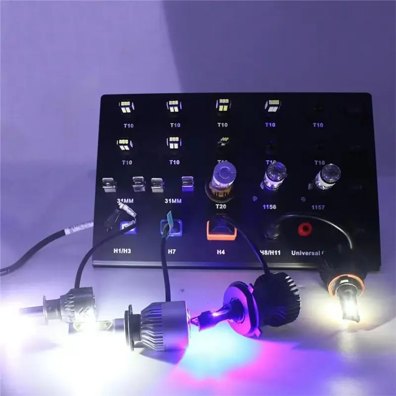 AEE2-Auto Car Headlight Test Board HID Xenon LED Bulb T10 W5W Festoon C5W T20 7443 H1 H3 H7 H4 9005 Tester