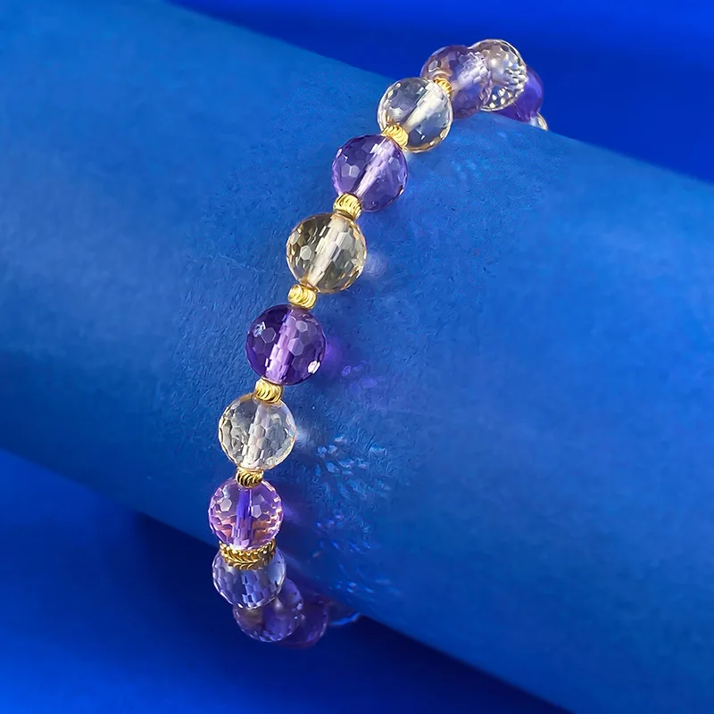 S925 Silver Amethyst Yellow Crystal CP Sense Perfect Match Handmade String Romantic Lucky Gift for Girlfriend Premium