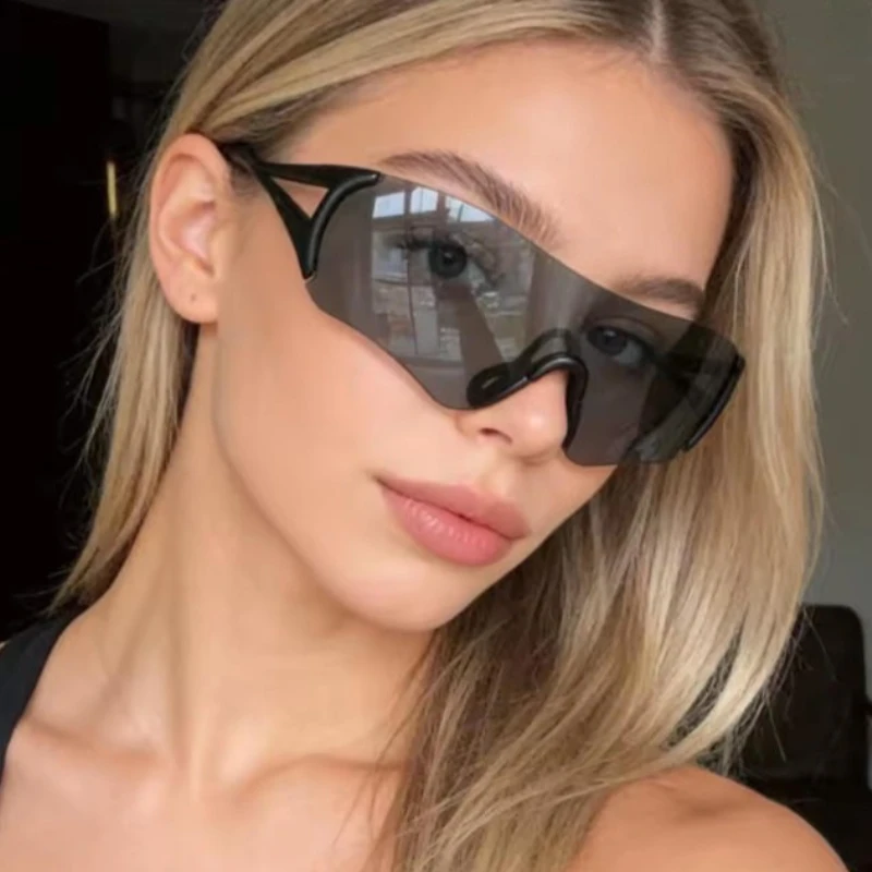 Woman and Men Fashion Sports Sunglasses One-piece Rimless Cycling Outdoor Sunscreen Sun Glasses for Mountaineering and Hiking