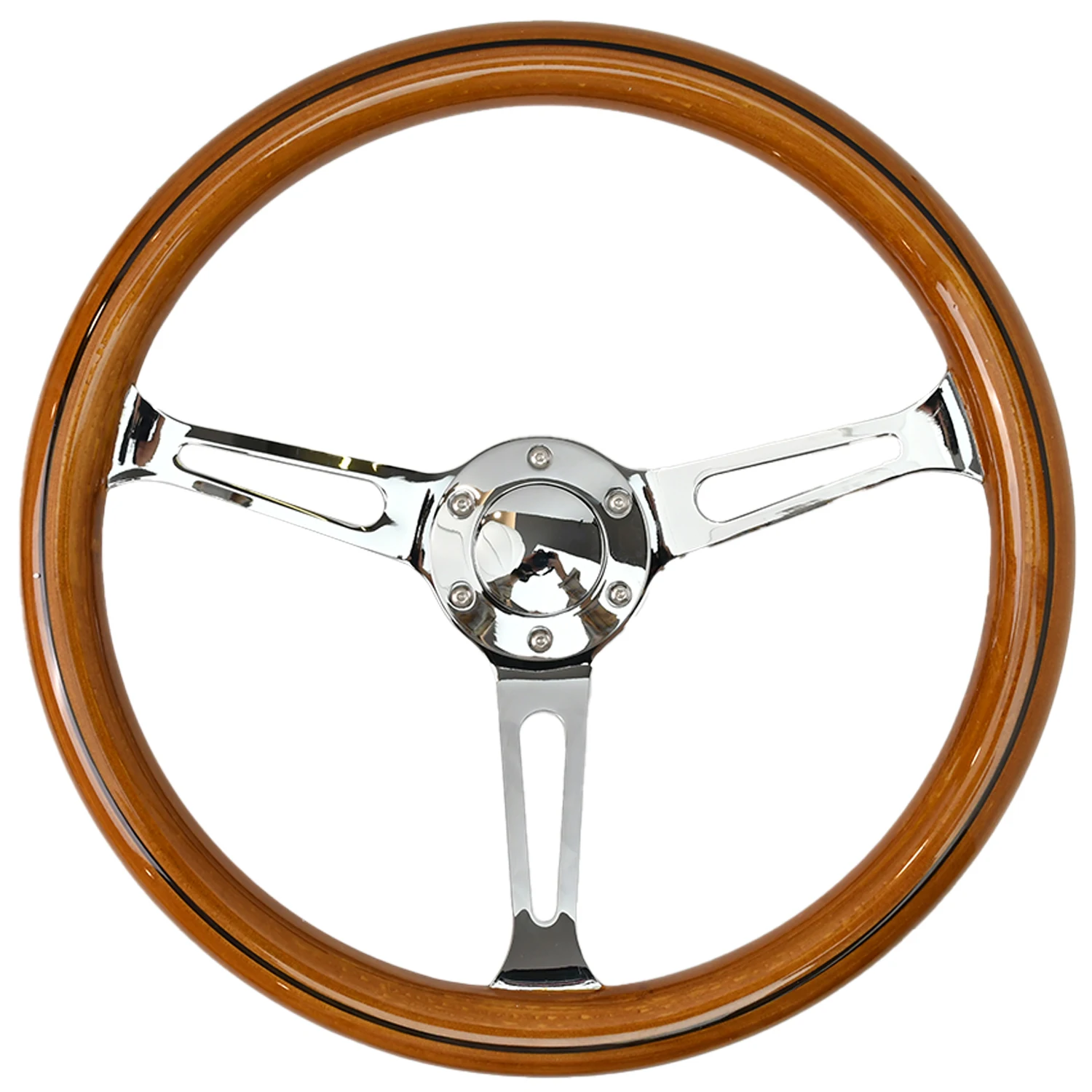 

380mm 15 Inch Solid Wood Steering Wheel High-Quality Retro Modified Sports Steering Wheel