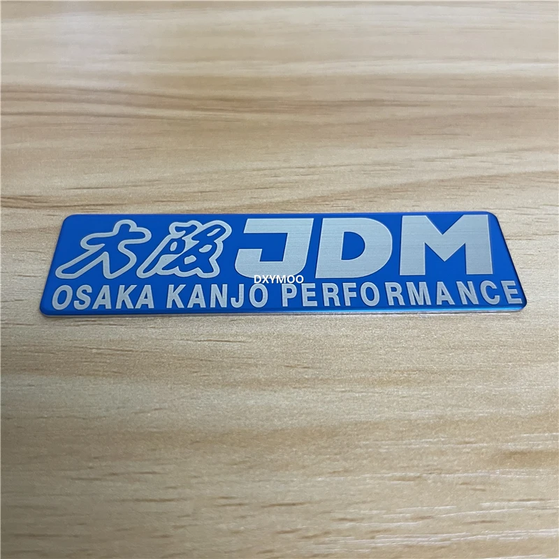 ملصق معدني من الفولاذ المقاوم للصدأ للنص الياباني JDM OSAKA KANJO ملصق أداء رسومات تلقائية داخلية وشريط خارجي #1