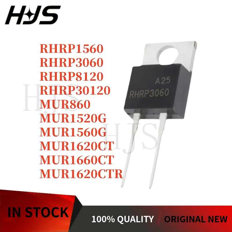 10pcs New RHRP8120 RHRP3060 MUR1620CTR MUR1660CT RHRP1560 MUR1520G MUR1620CT MUR1560G RHRP30120 MUR860 MUR15120 TO-220