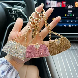 Alloy Diamond Set Bag Model Car Keychain Creative Handmade Claw Diamond Metal Pendant Exquisite Bag Pendant