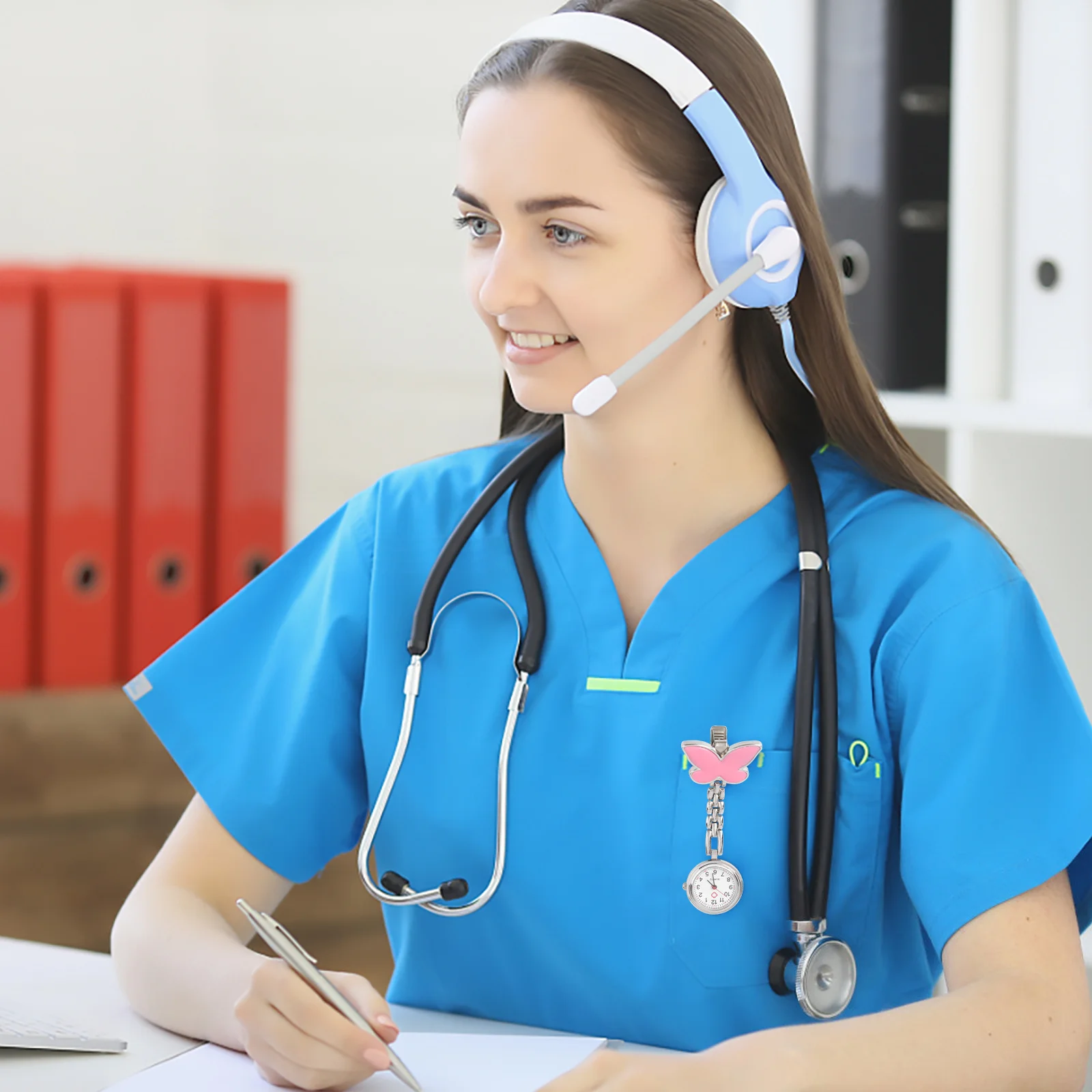 ممرضة ووتش بروش الوردي أسلوب بسيط الطبية المحمولة ساعة الجيب دبوس الأمن للأطباء الممرضات مستشفى الاستخدام الطبي