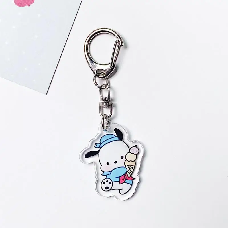 Anime Kawali Sanrio Pochacco portachiavi ciondolo decorazione creativa accessori acrilici regalo amico carino regalo di compleanno per ragazze