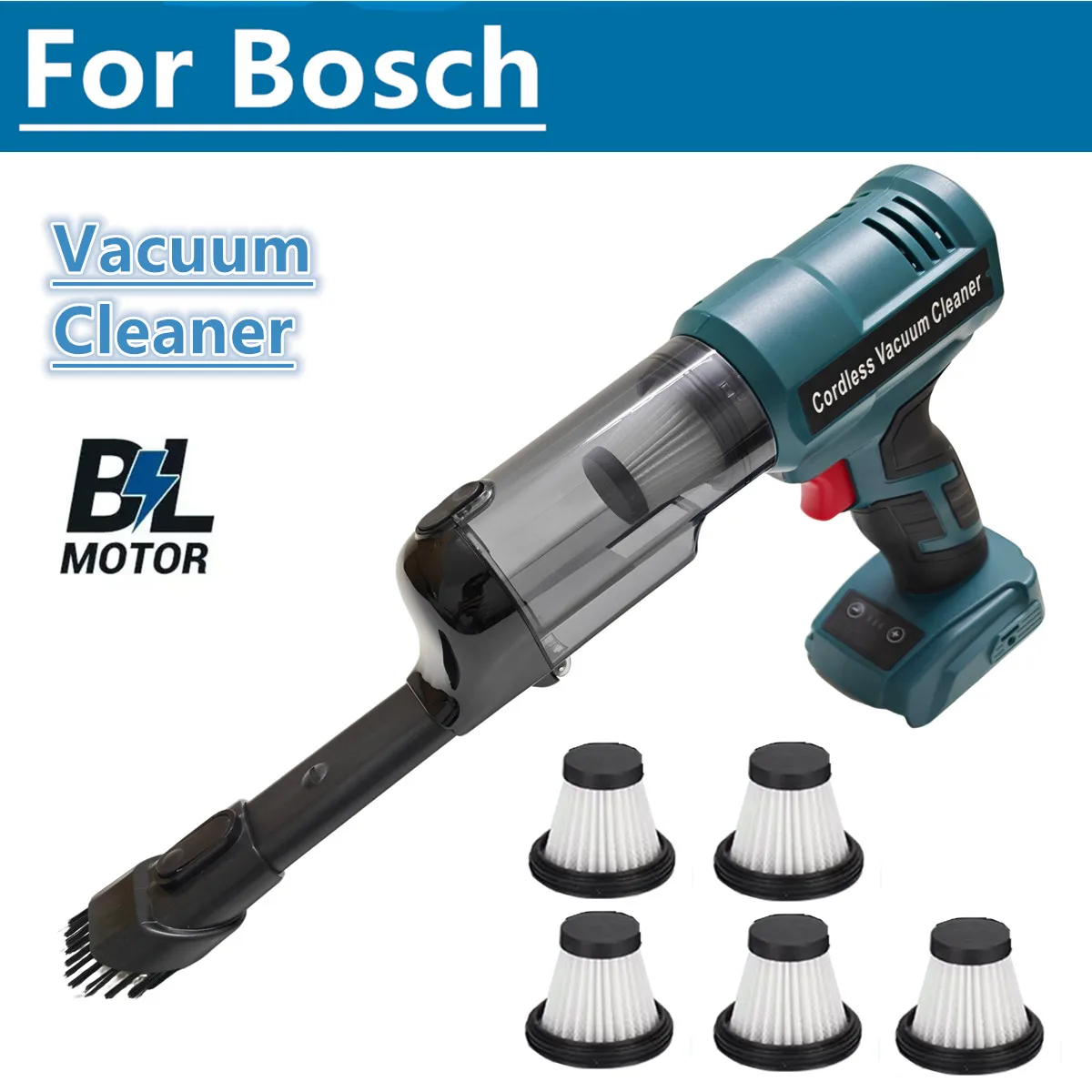 

For Bosch 18V Battery Cordless Electric Vacuum Cleaner 240W Powerful Motor Portable Hand Vacuum For Floor Carpet Car