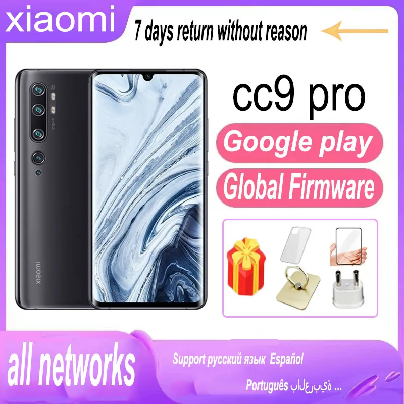 Smartphone Xiaomi CC9 Pro Zoom Global firmware Smartphone mobile phones celulares android snapdragon note 10 4G used phone