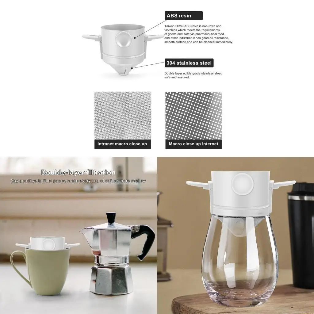 F19B Coffee Dripper Metal Coffee Filter Reusable Single Cup Coffee Maker